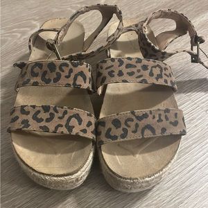 Cheetah print platform sandals, worn a lot but are still in good condition!